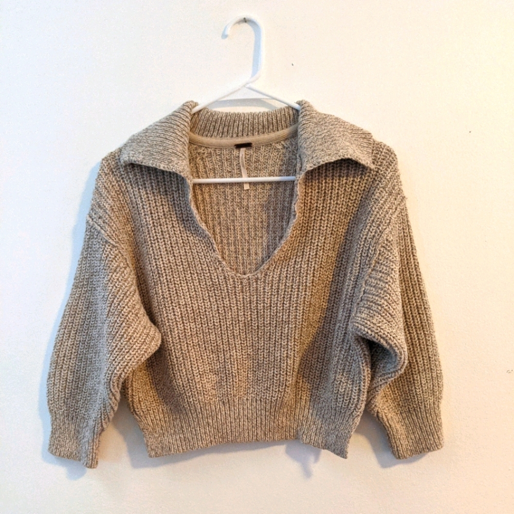 Retro Cropped Grandpa Sweater